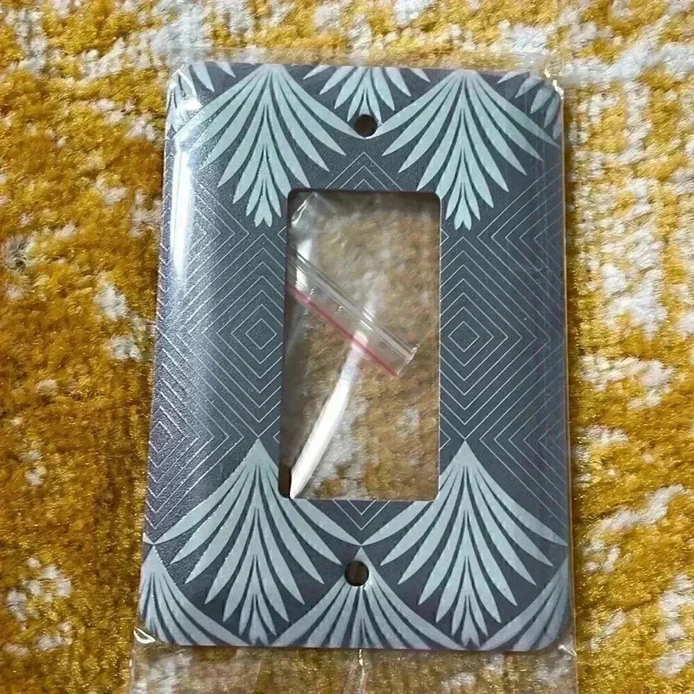 Custom made metal light switch rocker plate replacement Art Deco style NWT